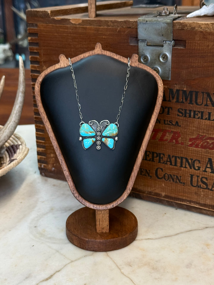 Translation missing: en.Kingman Turquoise Butterfly Necklace