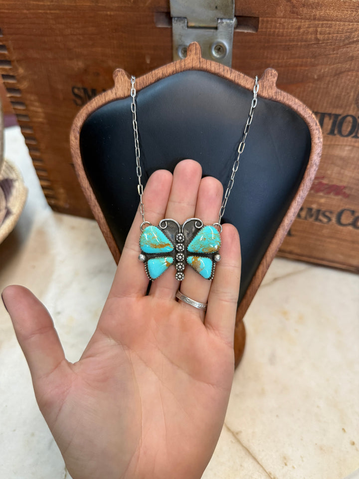 Translation missing: en.Kingman Turquoise Butterfly Necklace