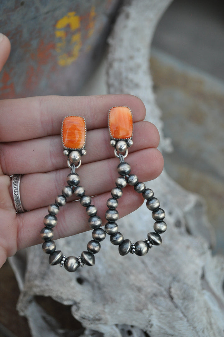 Translation missing: en.Spiny Oyster Navajo Pearls Earrings